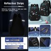 Space Kids Backpack for Boys, Multi-Pocket Boys School Bags Backpacks