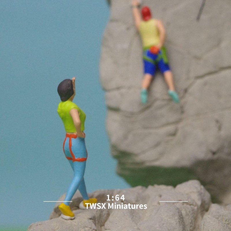 3pcs Rock Climbing Figures 1:64 Scale for DIY Scenes