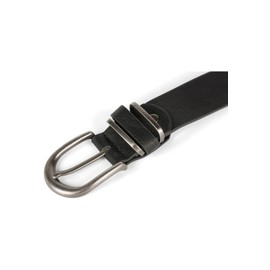 styleBREAKER 03010123 Unisex Belt Plain Colours with Metal on the Belt Loop, Faux Leather, Plain Colour, Waist Belt, Can Be Shortened, black