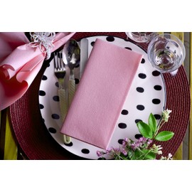 Servilletas de papel rosa bebé | Tela desechable de tacto de lino como servilletas de cena | Toallas de mano | Servilletas de mano de papel suaves y absorbentes para cocina, baño, fiestas, bodas, cenas, | Paquete de 50
