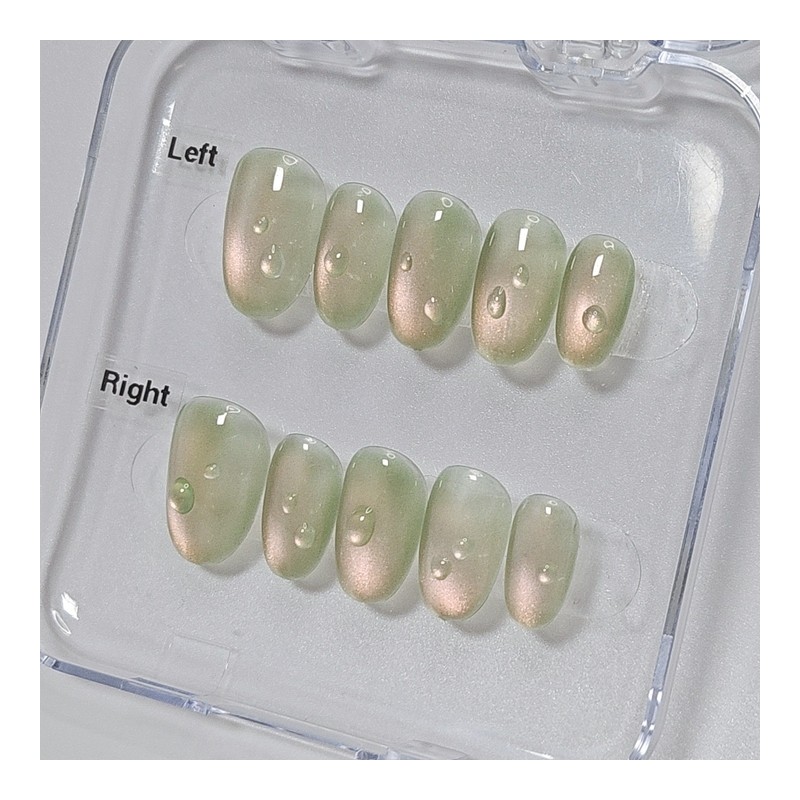 Dew Guava Homemade Nail Tips - Almond / 이슬 구아바