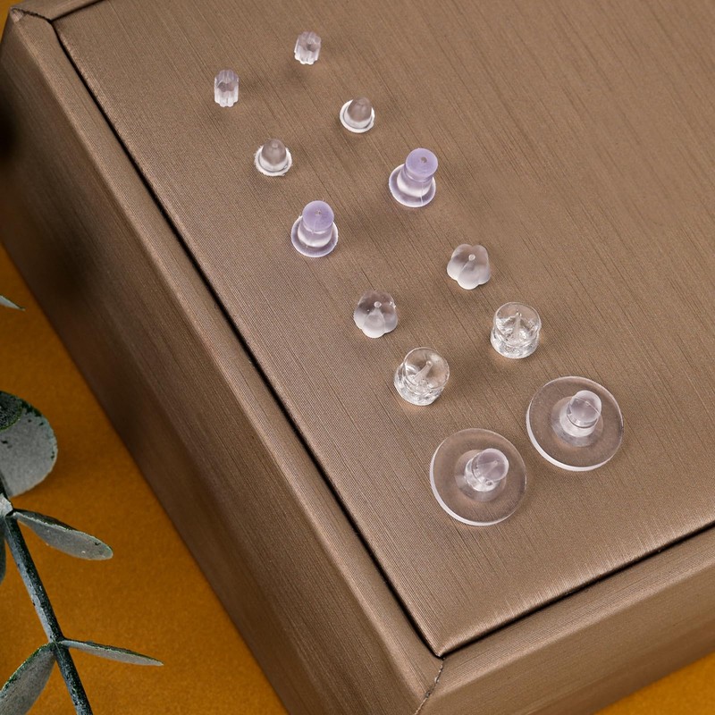 550 Pcs 6 Styles Clear Earring Backs, Earring Backs for
