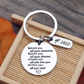 XGAKWD College Graduation Gifts Keychain for Her Women Class 2022, Best Friend Boys Girls Son Daughter Gift Key Ring with Inspirational Quote