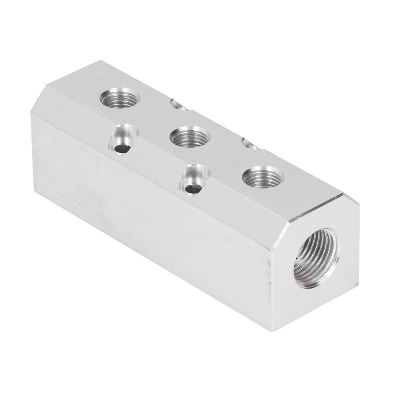 AIR Manifold Large Aluminium Pneumatic Block 40X40MM G1/2 Inlet G1/4