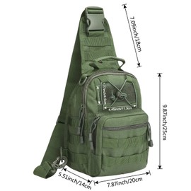G4Free Lightweight Tactical Assault Small One Strap Sling MOLLE Backpack (B-Army Green)