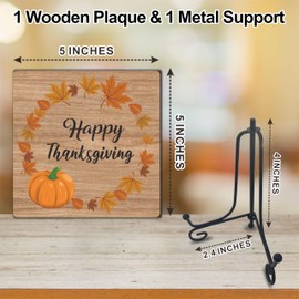Happy Thanksgiving Pumpkin Wooden Sign-Thanksgiving Pumpkin Plaque With A Metal Support-Farmhouse Thanksgiving Autumn Wooden Decoration-Fall Wooden Home Decoration-D14