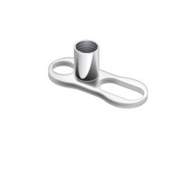 Paula & Fritz® Main Plate Dermal Anchor Rounded 2 Holes Titanium 1.6 mm Bar Thickness Various Lengths Implant Base Plate Skin Diver Skin Plate, Titanium