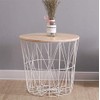 HOMION Modern Round Wire Metal Storage Basket Side Table Bedroom