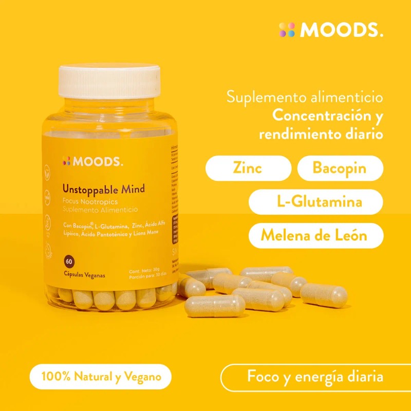Focus Nootropicos Melena De Leon Bacopin L Glutamina Sabor Sin