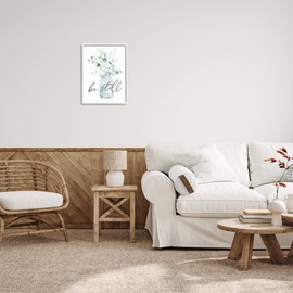 Stupell Industries Be Still Spiritual Botanical Plants Farmhouse Bouquet, Design by Lettered and Lined