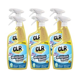 CLR Brilliant Bath Foaming Action Bathroom Cleaner Spray - For Use on Toilets, Baths, Showers, Sinks, Glass, Stainless Steel - Lavender Scent, 26 Ounce Bottle (Pack of 6)