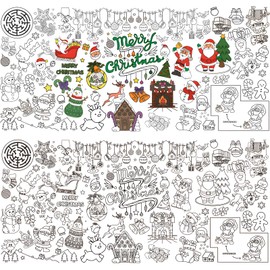 Bogoro Christmas Colouring Tablecloth, Colouring Paper Tablecloth for Painting, Colouring Tablecloth Christmas, Colouring Tablecloth for Children, Christmas for Children & Painting Tablecloth,