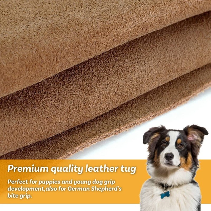 DONGKER Dog Bite Rag, 15.7" Soft Leather Bite Rag with