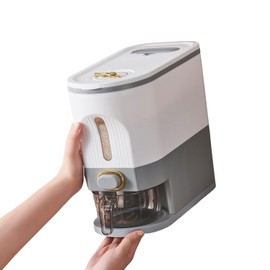 Sooyee 11Lbs Rice Dispenser,Rice Container with Lid Measuring Cylinder Moisture Proof Household,Food Dispenser for Rice, Grains Legumes and Corn