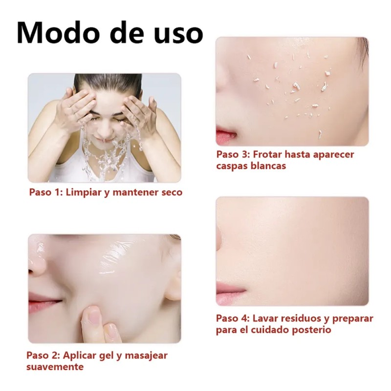Gel Exfoliante Purificante Limpiador Facial 4 Unid 200g