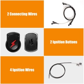 Barbqtime Ignition Kit for Charbroil Gas Grills, 2 Outlet Ignitor Module Replacement with Wires and 2 Push Buttons for Charbroil Grills, Ignition System for Char-Broil, Part G511-0055-W1