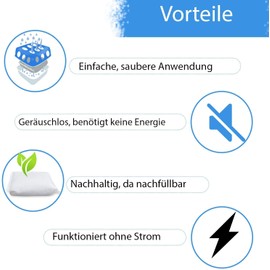 Vanorell 6 x 400 g (2E) Dehumidifier Refill Pack Fleece Bag XXL Box Granules Refill Room Dehumidifier (Neutral Fragrance)