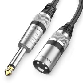 Sovvid 10FT XLR Male to 1/4 Cable 6.35mm Microphone Cord TS Mono 3 Pin Male to Quarter inch TS Male Unbalanced Interconnect Wire Mic Cord