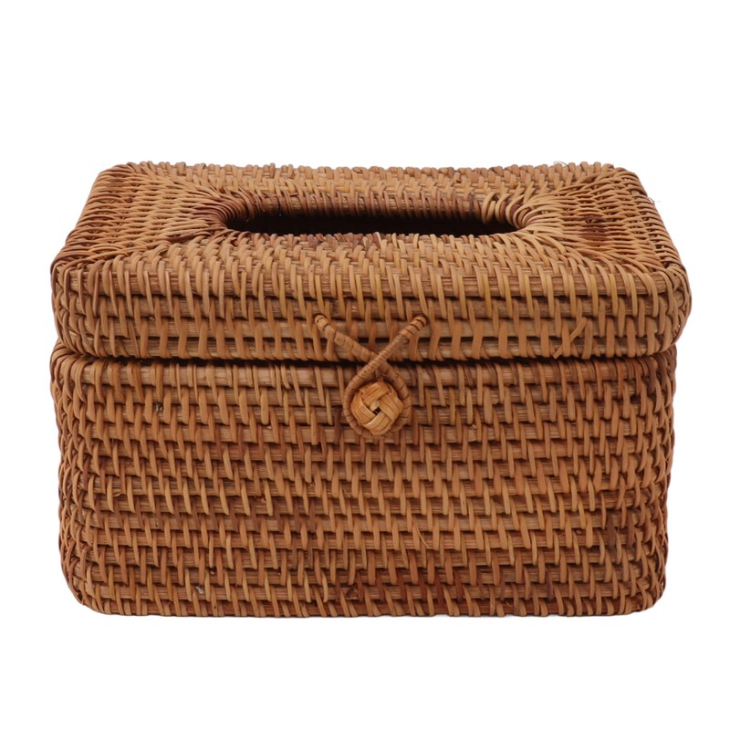 Rectangular Rattan Tissue Box Cover Rattan Woven Tissue Box Holder