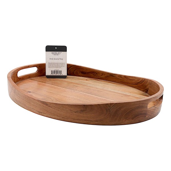 Hosley 17 Inch Oval Acacia Wood Serving Tray – Rustic