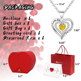 Preserved Red Real Rose Birthstone Necklace with I Love You, Birthday Gifts for Women Her Mom Wife Girlfriend Grandma on Valentines Christmas Mothers Day Anniversary Romantic-Nov