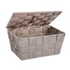 Wenko Adria Storage Basket with Lid, taupe, 14 x 19