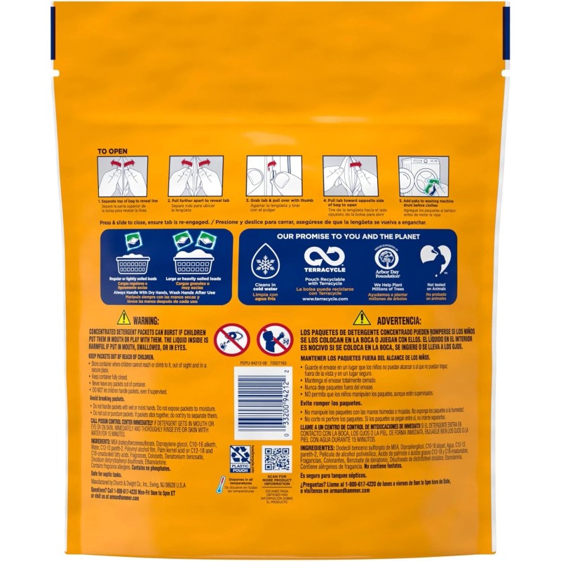 Arm & Hammer plus Oxiclean 5-In-1 Laundry Detergent Power Paks,