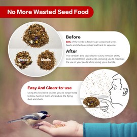 lynllsh Bird Seed Cleaner Acrylic Bird Seed Processor Sifter Wind Sheller Bird Seed Husker Parrot Feed Shell Blaster for Quick Shelling and Blowing Screening Bird Food Cleaning (with Cover)