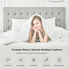 KUSNUG Twin Comforter Duvet Insert - Quilted White, All Season Down Alternative Twin Size Bedding Comforter with Corner Tabs, Machine Washable Lyocell Fabric, Winter Summer Warm Fluffy(68"x90")