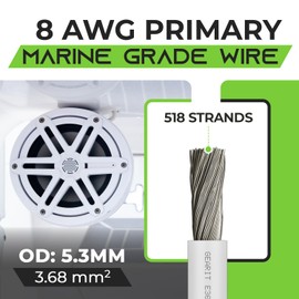 GEARit 8 Gauge Marine Electrical Primary Wire, 8 AWG (200ft) Marine Grade Tinned Copper Oxygen Free for Boat, Automotive, RV, Camper, Trailer