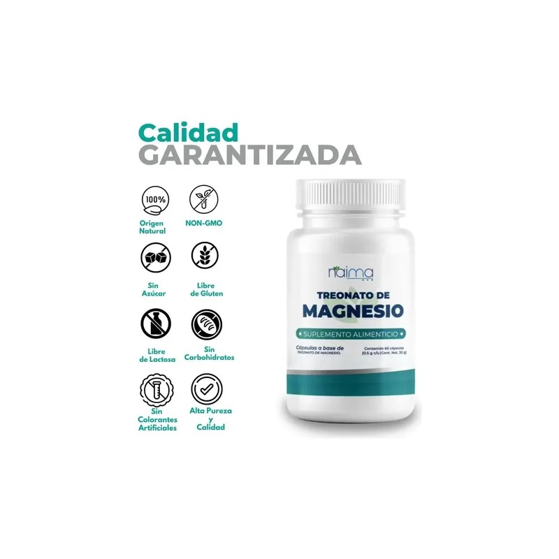 Magnesio Treonato 1000mg Cápsulas Sabor Alta Absorción Unidades