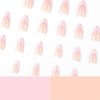 Pink Fake Nails Star Design Fake Nails Almond Fake Nails