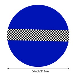 Oudain Cars Birthday Party Supplies Racing Party Decorations Round Racing Tablecloth Checkered Flag Table Covers Road Plastic Table Cloth, 1950s Disco Dancing Party Tablecloth (Dark Blue,3 Pcs)