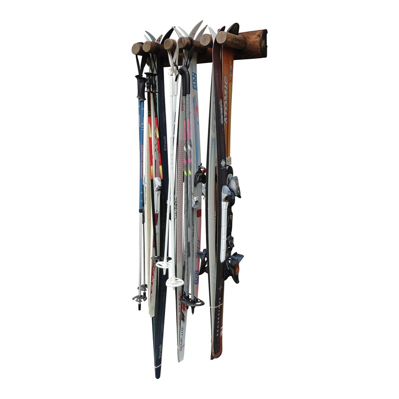 6 Place Wall Ski Rack, Canyon Brown