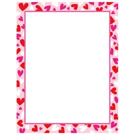 JarThenaAMCS 80 Sheets Valentine's Day Stationery Paper Red Pink White Love Heart Writing Paper Love Letter Paper for Wedding Invitation Office School Printing, 8.5 x 11 Inch, Double-Sided