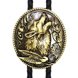 Bowties.jp prt0169 Western Native American Style Wolf Loop Tie Necklace, Polar Tie