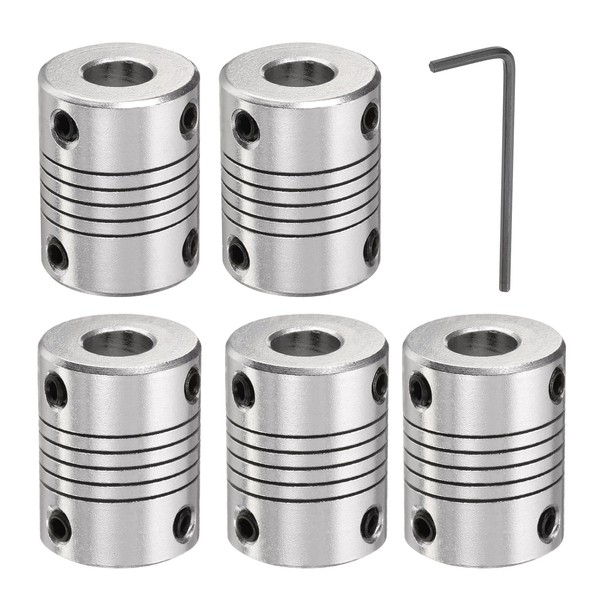 QUARKZMAN Pack of 5 Aluminium Alloy Shaft Coupling 8 mm