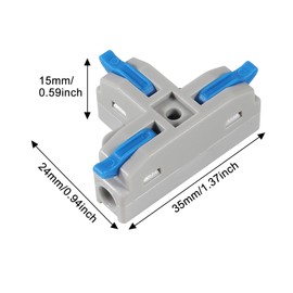 25pcs Quick Terminal PCTJM-212 Wire Hard and Flexible Connector (Color: T-Blue)