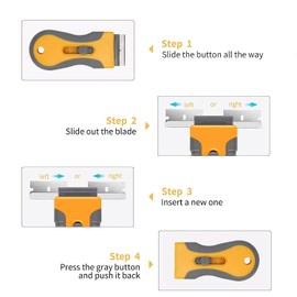 CANOPUS Glass ceramic plate scraper with 10 metal blades, does not scratch the surface, very resistant, razor blade scraper for removing labels, stickers, windows, mirrors, floor cleaning