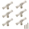 ESreake 6Pcs Bamboo Shape Solid Zinc Alloy Cabinet Knobs Handle