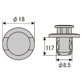 STRAIGHT 90467-09185 44-1027 Trim Clip, 5 Pieces, Toyota/Daihatsu