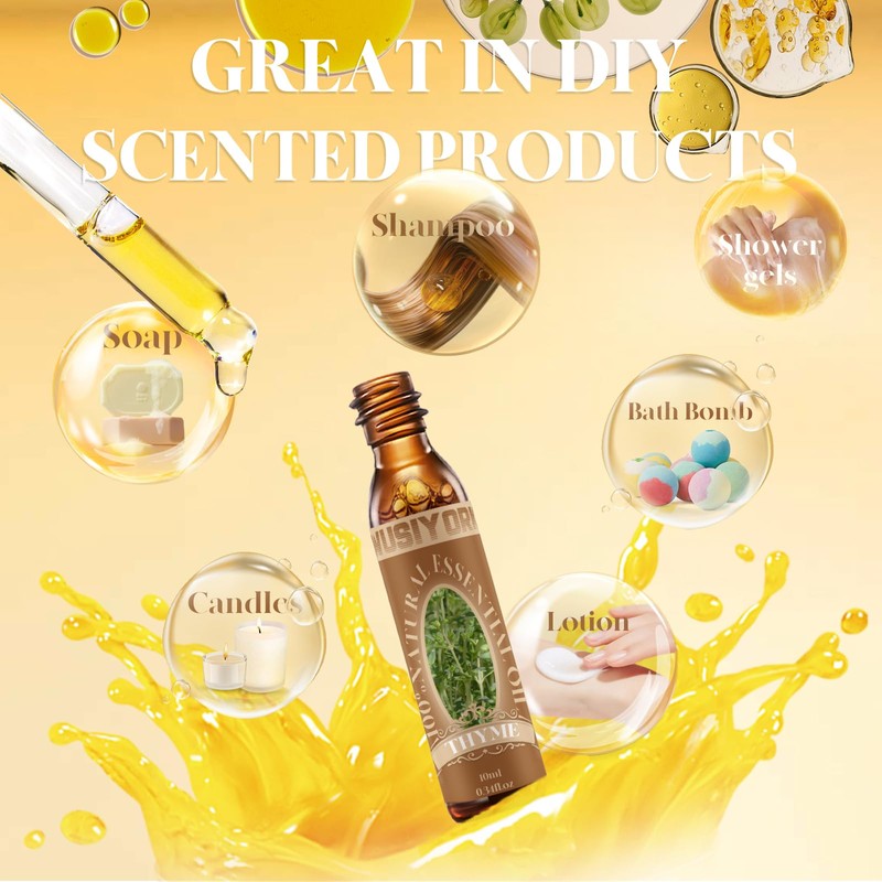 wusiyork Thyme Essential Oil 10ML - 100% Pure and Natural