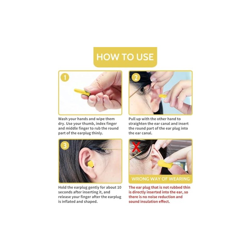 30 Pairs Soft Earplugs, Earplugs with 38 dB SNR for