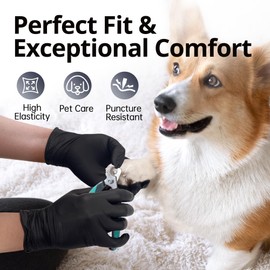 SwiftGrip Disposable Nitrile Exam Gloves, Black Nitrile Gloves Disposable Latex Free for Medical, Cooking & Esthetician, Food-Safe Rubber Gloves, Powder Free, Non-Sterile, 100-ct Box (Small)