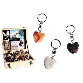 Heart Key Pendant, Worry Stone, Lucky Charm, Keyholder, Worry Hearts, Natural Stone, Gift Idea, Friends, Birthday, Exam, 6er Set