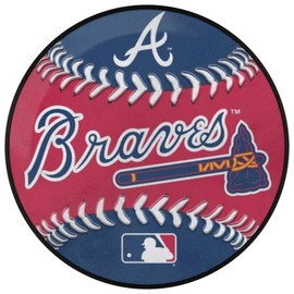 Braves Baseball Rug 5.3ft /63inch Round Area Rug Non-Slip Absorbent Carpet Adult Kids Ball Circle Rugs for Bedroom Living Room Nursery Sofa Home Decor
