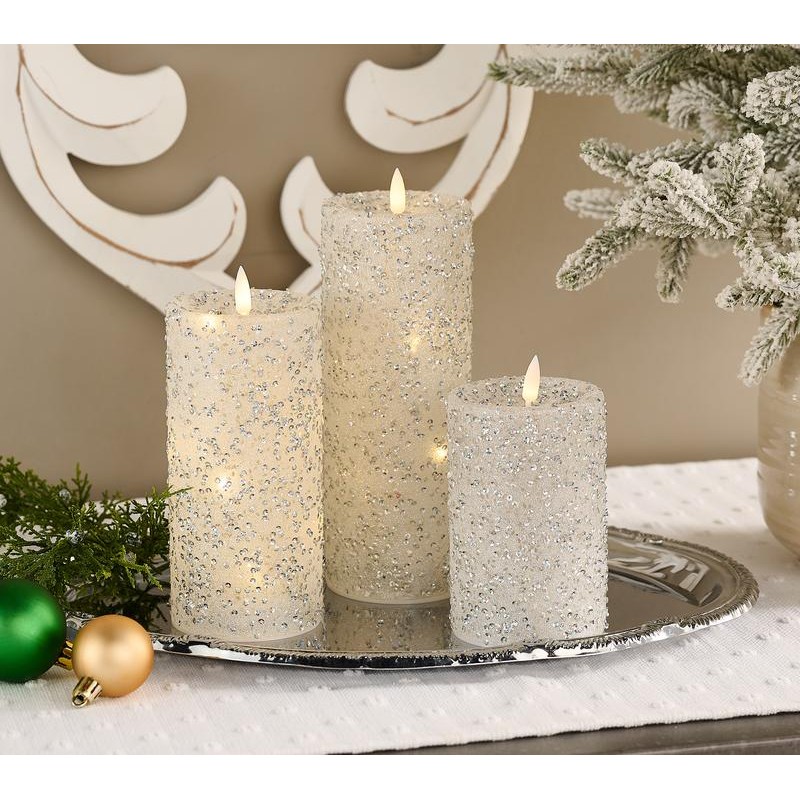 QVC Set of 3 Illuminated Beads & Sequins Pillars by