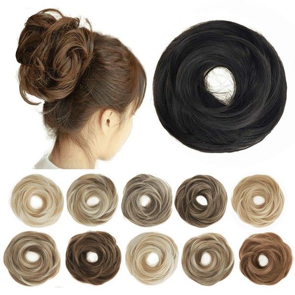 TOECWEGR Hairpiece Hair Scrunchie Bridal Hairstyle Smooth Hair Messy Mix Extension Hair for Women Bun Hair Bun Women's Headpiece (DSY2)
