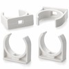 32mm/1.26" (40 PCS) U-Shaped PVC Pipe Clamps (White), Hose Hanger