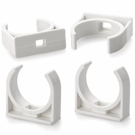 32mm/1.26" (40 PCS) U-Shaped PVC Pipe Clamps (White), Hose Hanger Support, High Strength for Home Plumbing, TV Trays, Water Supply, Garden Tubing, PEX, UV Resistant, fit for 1" PVC Pipe Sch40